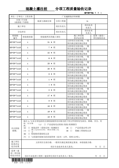 GD-C5-721 分项工程质量验收记录-砼