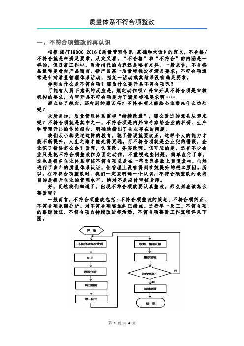 质量体系不符合项整改