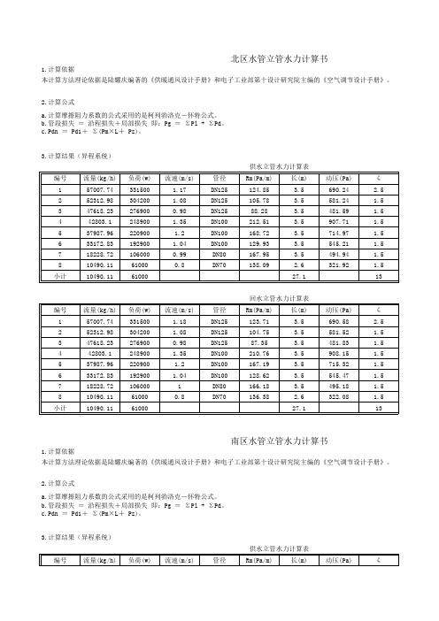 中央空调水系统力计算书