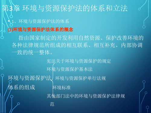 新环境法学环境与资源保护法的体系