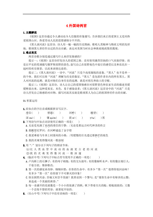 安徽省合肥市育英学校九年级语文下册 4 外国诗两首习题 新人教版