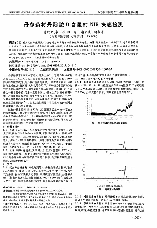 丹参药材丹酚酸B含量的NIR快速检测