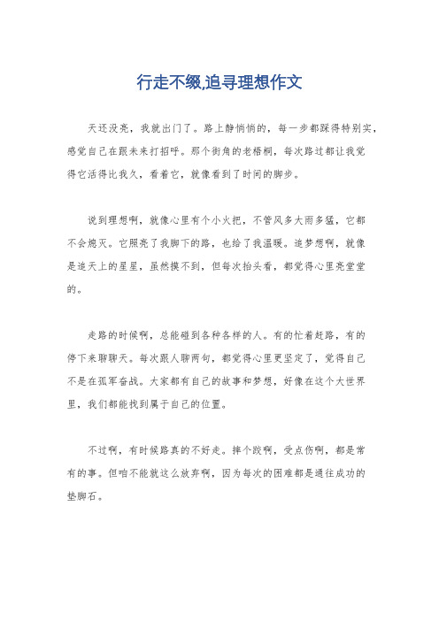 行走不缀,追寻理想作文