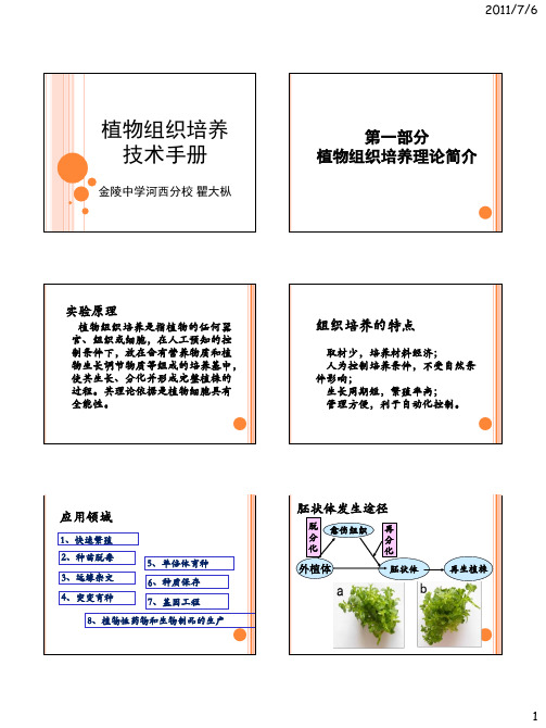 植物组织培养技术手册