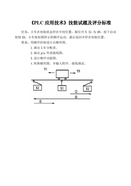 《PLC应用技术》技能试题及评分标准