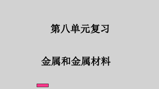 人教版初中化学九年级下册复习课：第八单元金属和金属材料