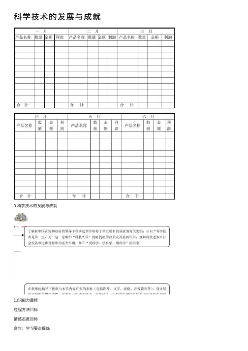 科学技术的发展与成就