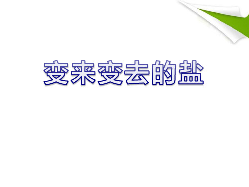 湘教版四年级下册科学《变来变去的盐》教学说课课件