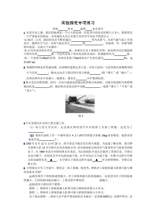 实验探究专项练习