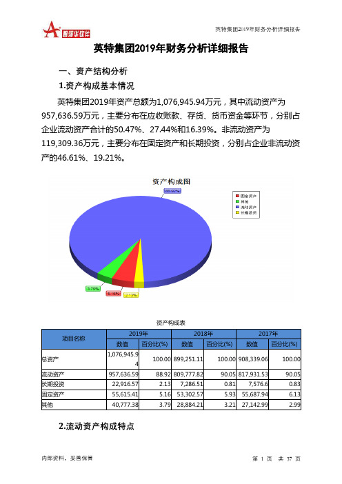 英特集团2019年财务分析详细报告