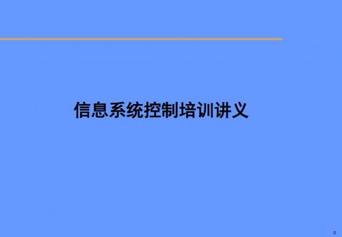 内控管理-信息系统培训讲义(简化版)