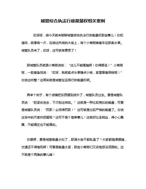 城管综合执法行政裁量权相关案例