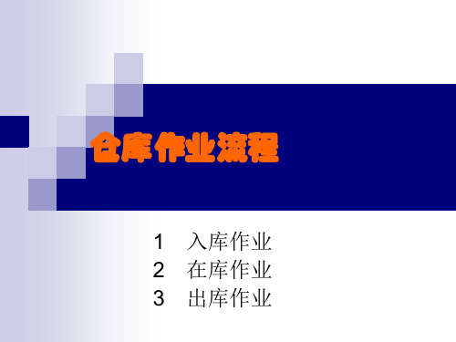 仓库作业流程培训PPT仓库物资的入库、在库、出库流程