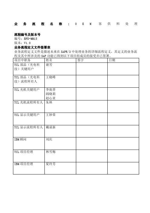 SAPOEM客供料处理流程v