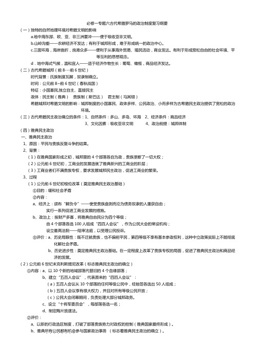 苏教版历史必修一专题六七八知识点
