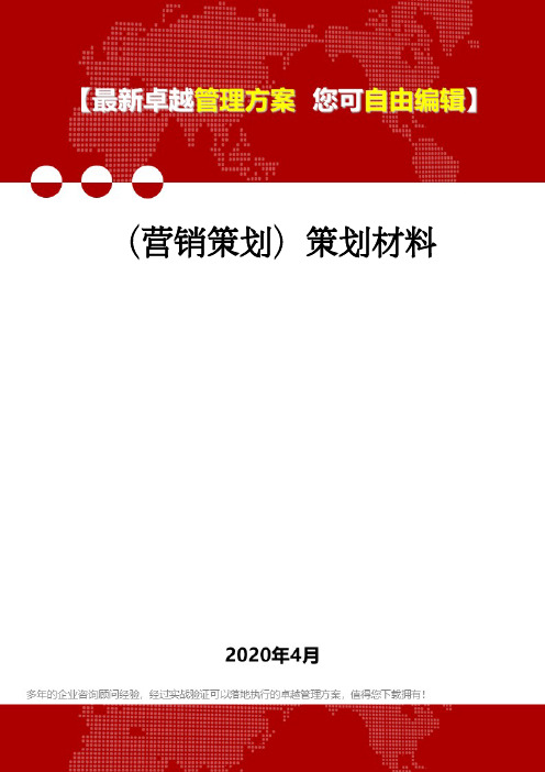 (营销策划)策划材料