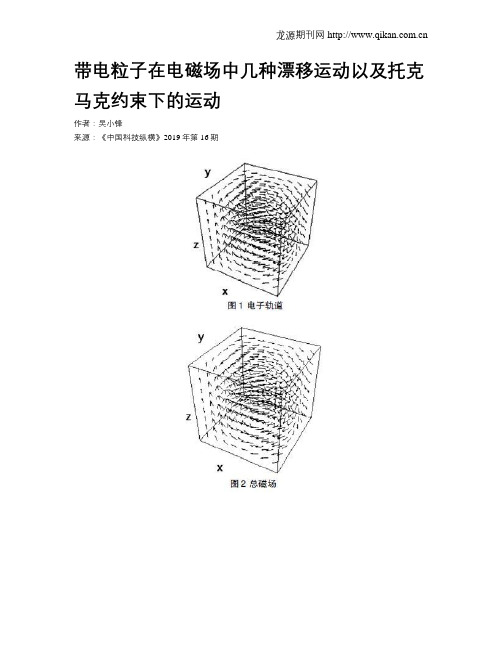 带电粒子在电磁场中几种漂移运动以及托克马克约束下的运动