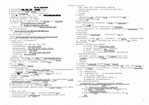 人教版初中九年级化学全部知识点总结大全