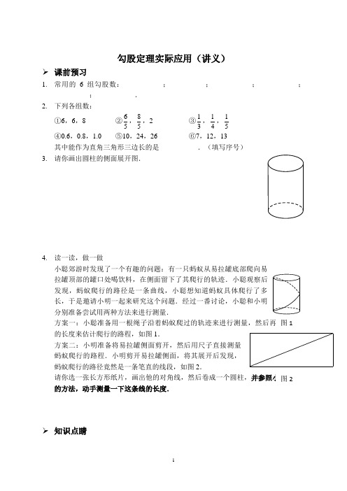 勾股定理实际应用(讲义) 含答案