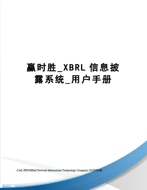 赢时胜_XBRL信息披露系统_用户手册