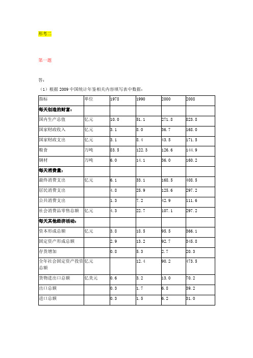 最新最全国开(电大)《国民经济核算》形考答案