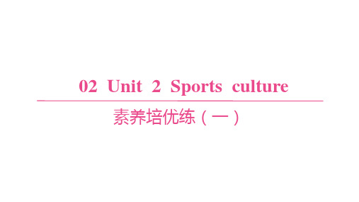 译林版高中英语选择性必修第二册精品课件 Unit 2 Sports culture 素养培优练(一)