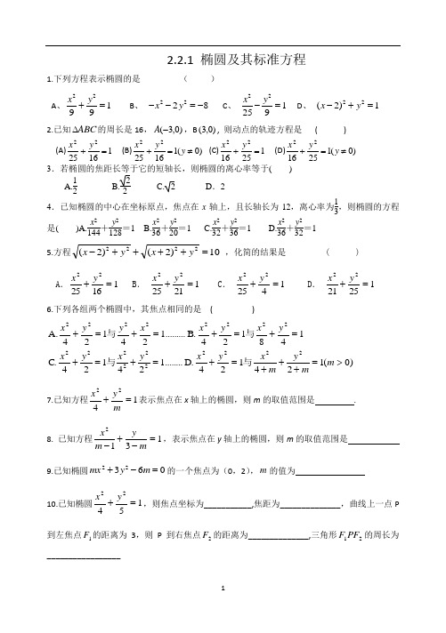 椭圆的简单几何性质练习题 (2)