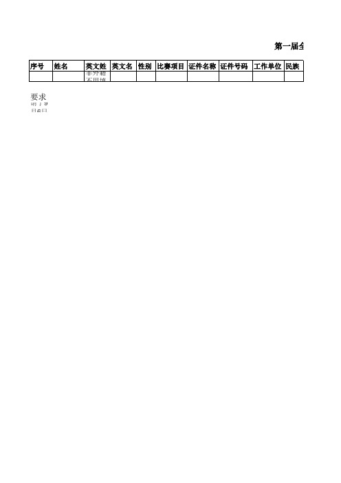 第一届全国青年运动会人员身份卡申请信息表xls