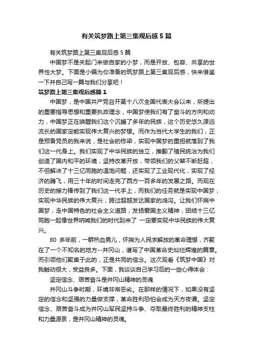 有关筑梦路上第三集观后感5篇