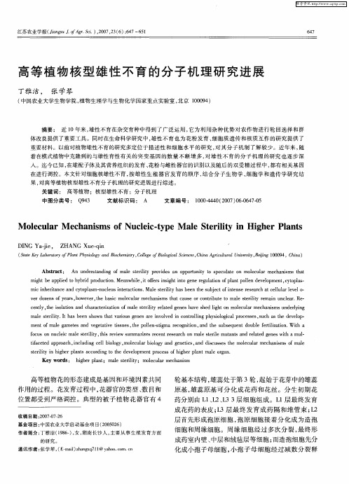 高等植物核型雄性不育的分子机理研究进展