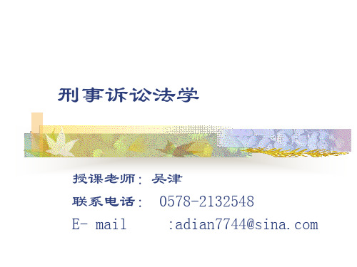 刑事诉讼法电子教案(参考)