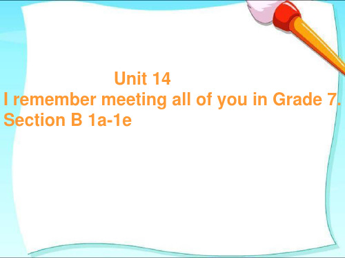 人教新目标九年级Unit 14 I remember meeting all of you in Grade Section B