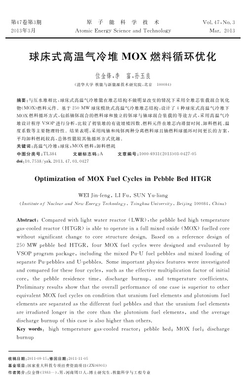 球床式高温气冷堆MOX燃料循环优化