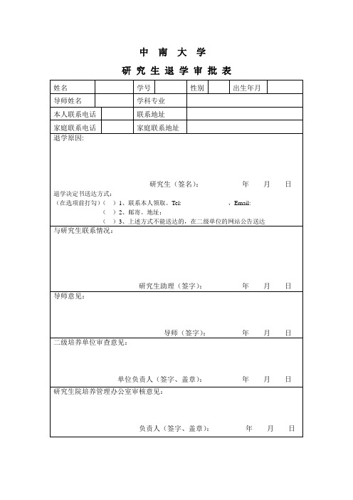 3.研究生退学审批表