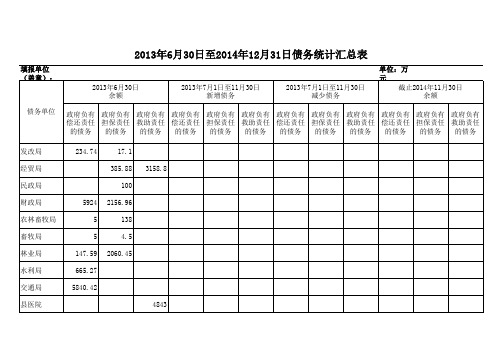 债务统计表-无债务单位上报表样