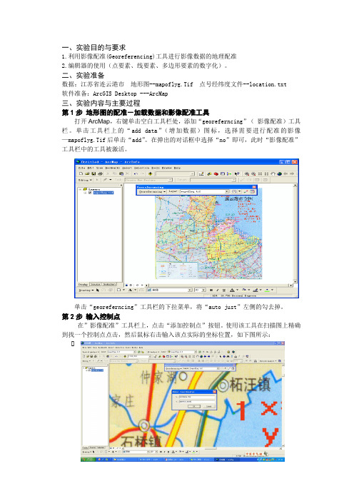 GIS实验二地图(或影像)配准及矢量化