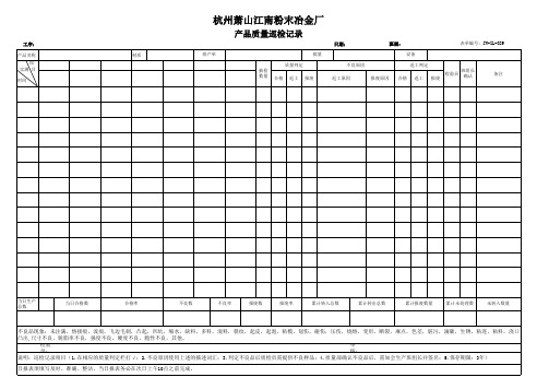 产品质量巡检记录表