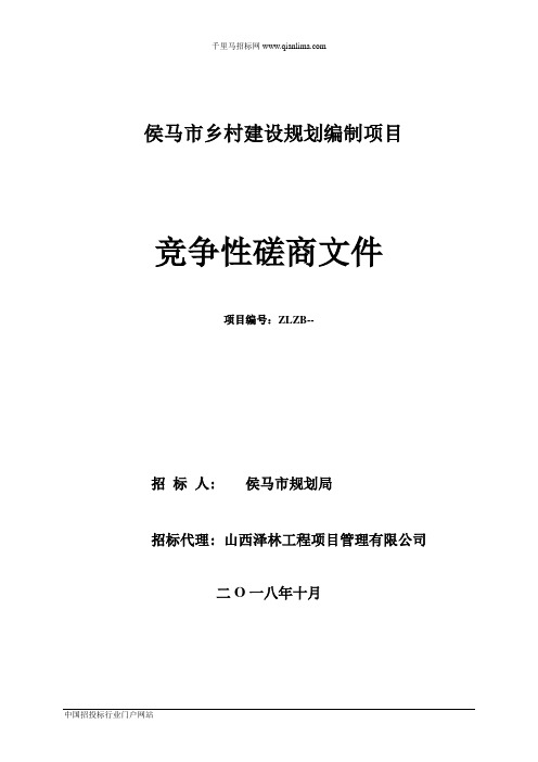 规划局市域乡村建设规划编制招投标书范本