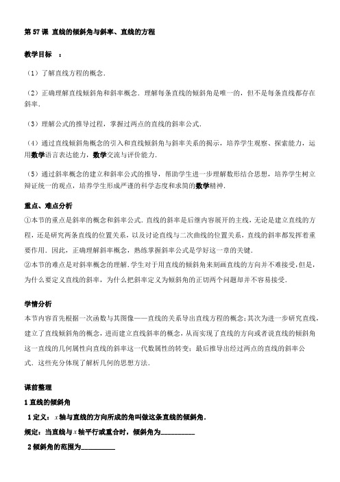 高中数学新苏教版精品教案《苏教版高中数学必修2 2.1.1 直线的斜率》4