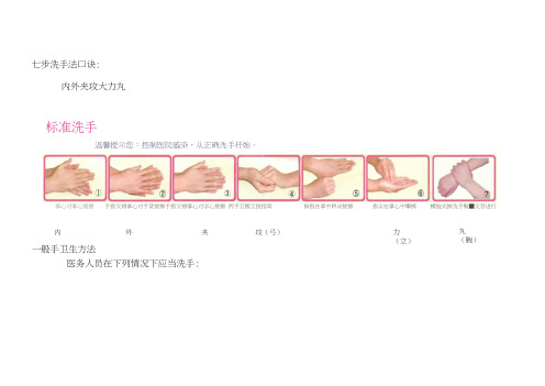 七步洗手法口诀-七步洗手法文字版