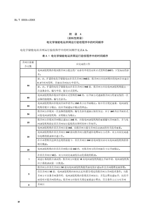 电化学储能电站并网运行验收时间顺序、应提交的资料、内容