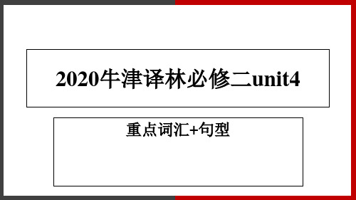 Unit 4 重要词汇及句型 【新教材】牛津译林版(2020)高中英语必修二课件