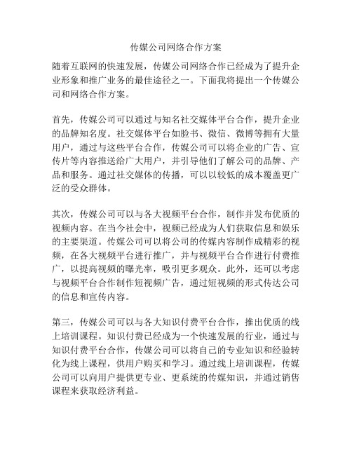 传媒公司网络合作方案