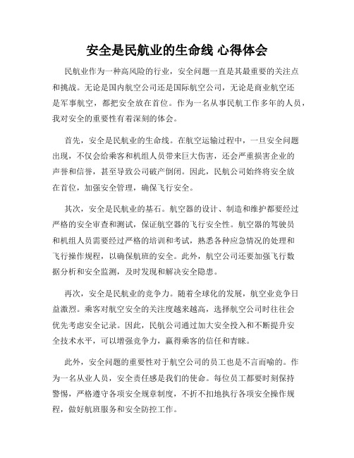 安全是民航业的生命线 心得体会