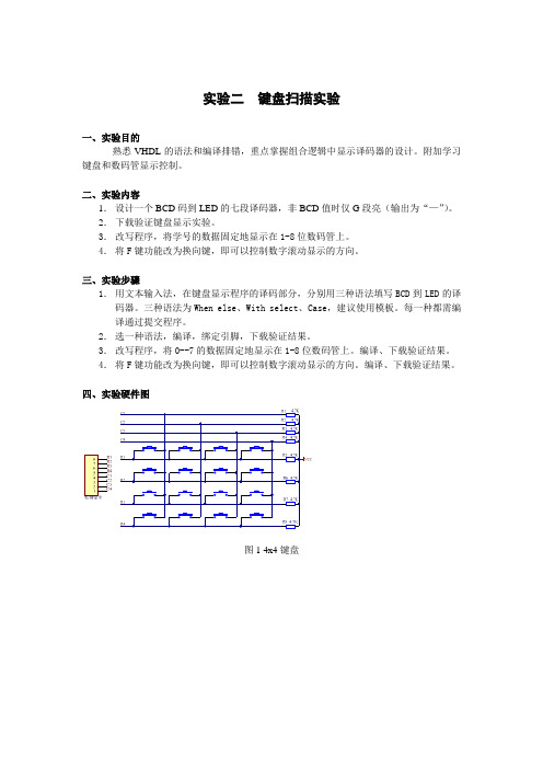 实验二  键盘扫描实验