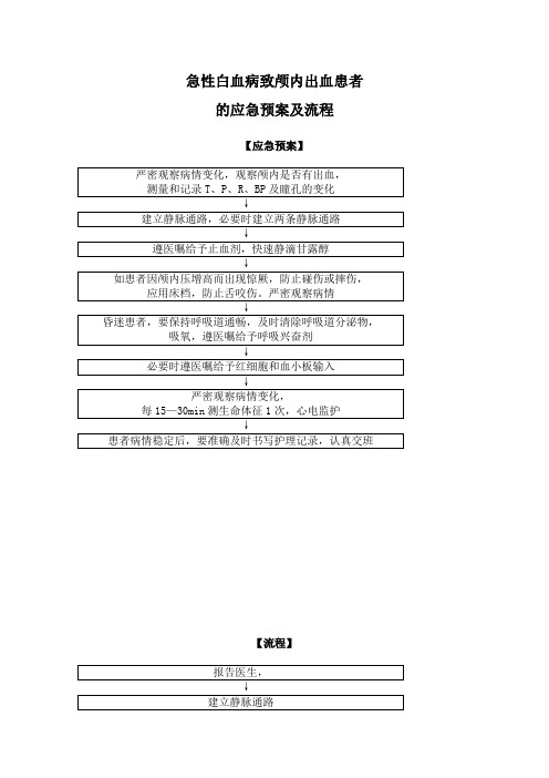 患急性白血病者的应急预案及流程