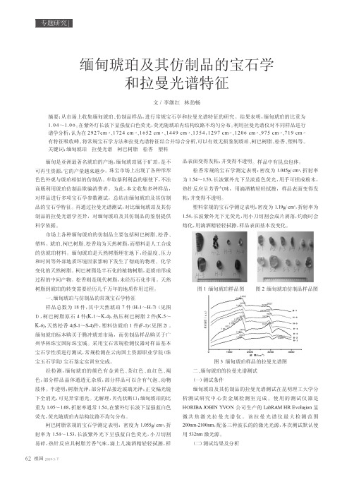 缅甸琥珀及其仿制品的宝石学和拉曼光谱特征