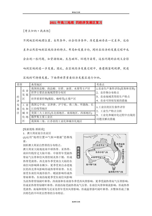 2021年高三地理 四经济发展区复习