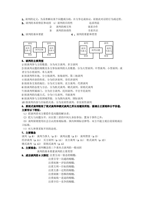 商务谈判知识点