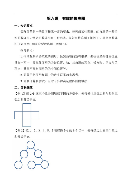 四下第六讲  有趣的数阵图